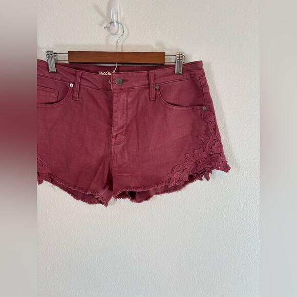 Mossimo Women's 12 Colorful Mauve High Rise Denim Cut Off Shorts Baddie Rocker - Picture 3 of 10